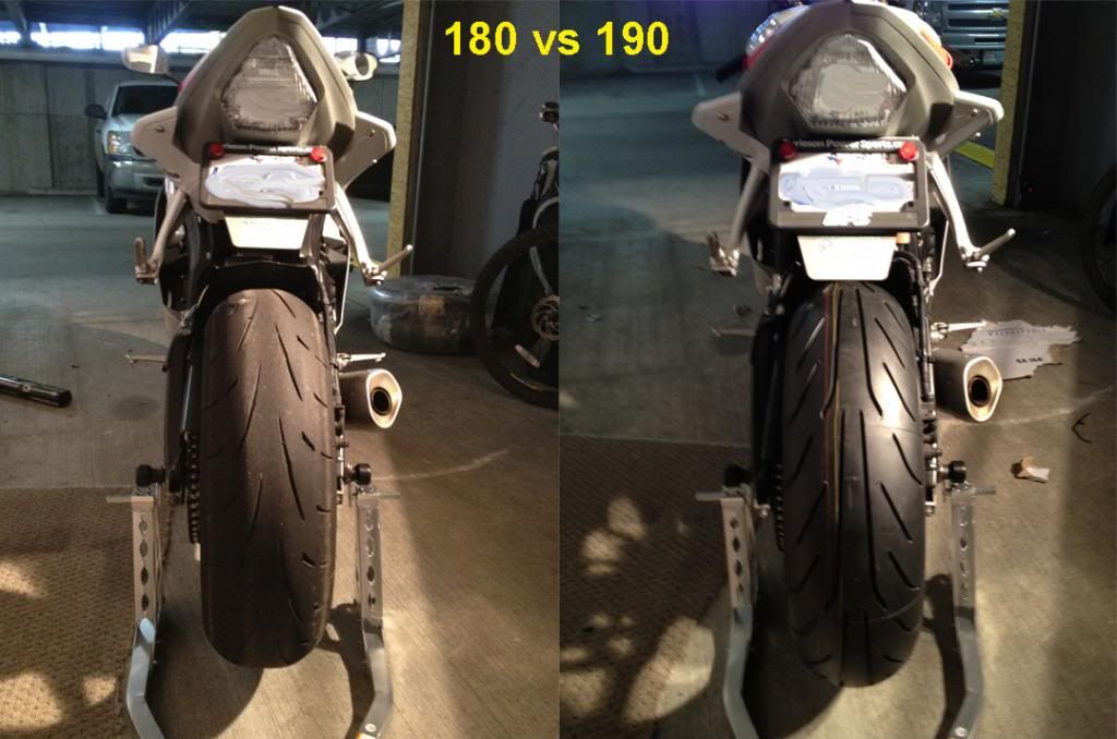 190 Vs 180 Rear Tire Comparison & Shim Removal How-To - Yamaha R6 Forum ...