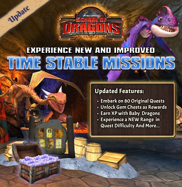 Earn Gems And More From New Time Stable Missions School Of Dragons How To Train Your Dragon Games