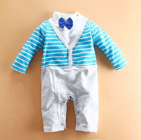 Kids Baby Boy Striped Gentleman Romper Jumpsuit Bodysuit Clothes Outfit