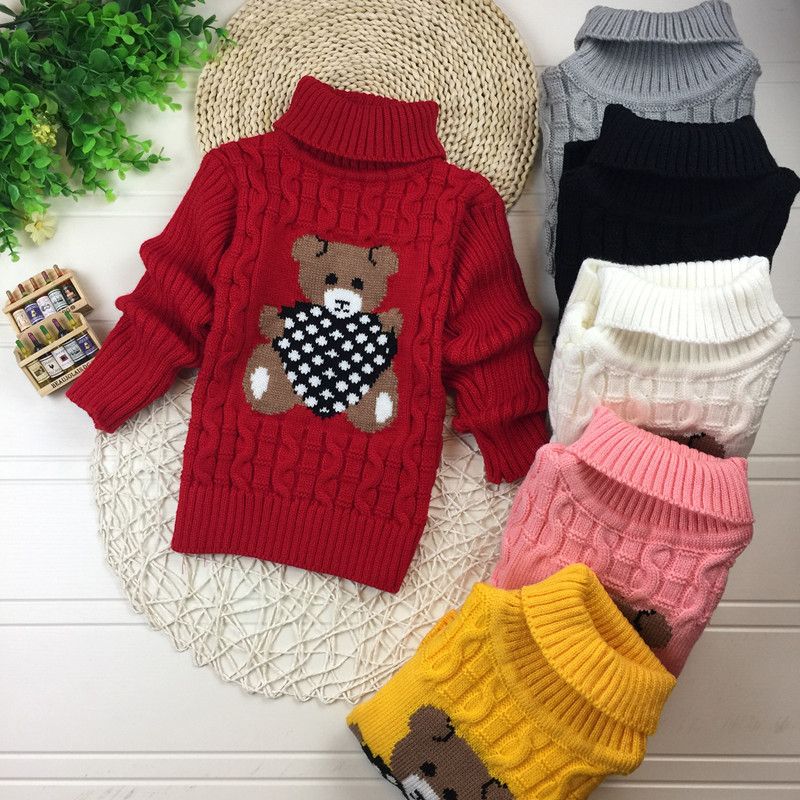 Details about Winter Baby Girl Kids Infant Cute Bear Knite Sweater Pullover Jumpers Cardigan