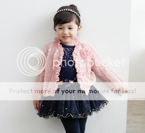 3pcs Girl Baby Kids Toddler Top Coat T Shirt Skirt Tutu Princess Clothes Outfit