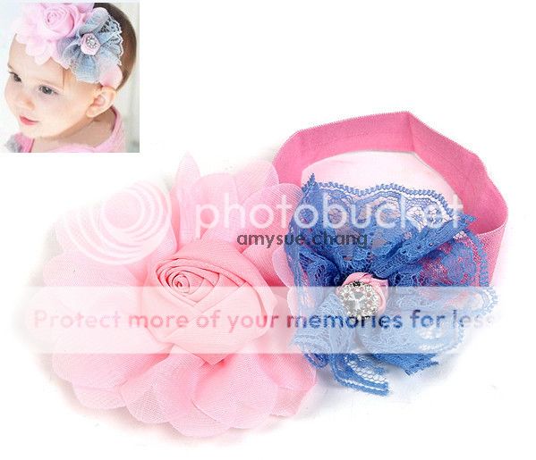1pc Infant Baby Girl Kid Toddler Lace Flower Headband Hair Band Bow Accessories