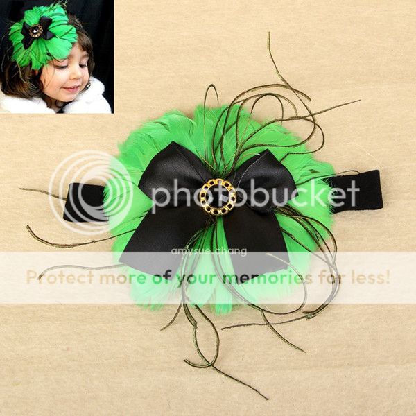 1pc New Baby Infant Girl Kids Flower Feather Headband Hair Band Bow Accessories
